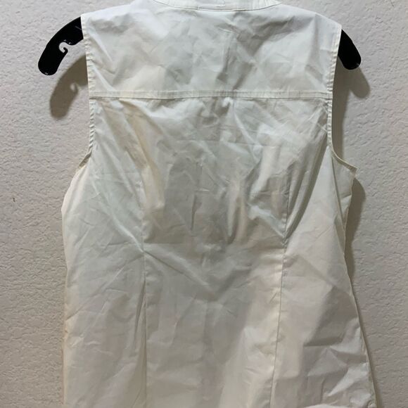 Liz Claiborne White front lace Ruffle Sleeveless Top - Size S NWT - Picture 6 of 7